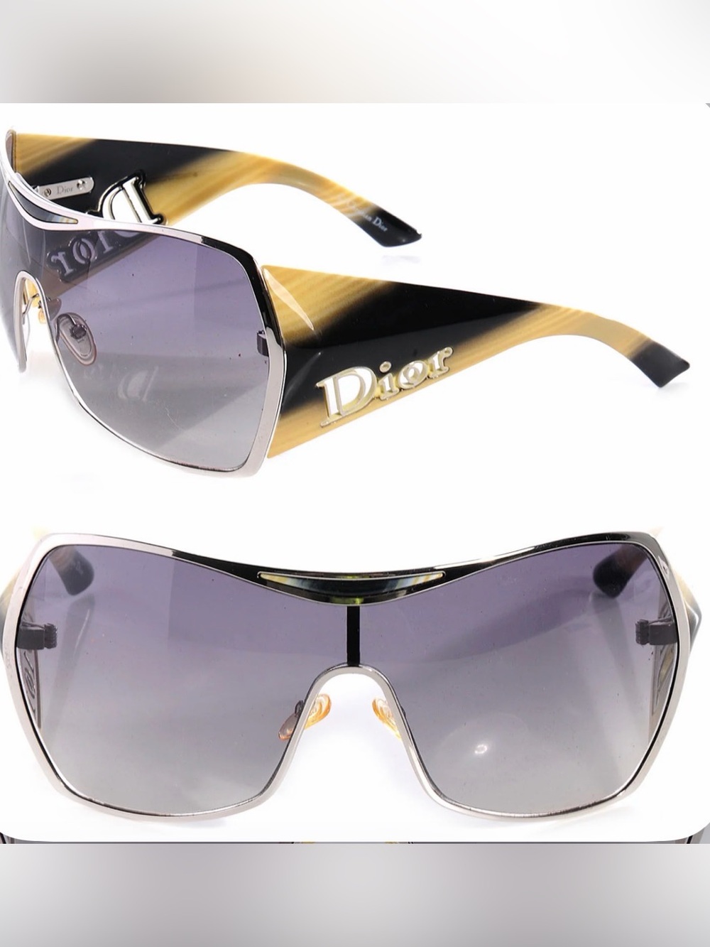RARE 2000’s Christian Dior Gaucho 2 XL Shield Sunglasses- DEADSTOCK New w Case
